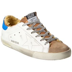 Golden Goose Superstar Leather & Shearling Sneaker - WORN ONCE!🌟